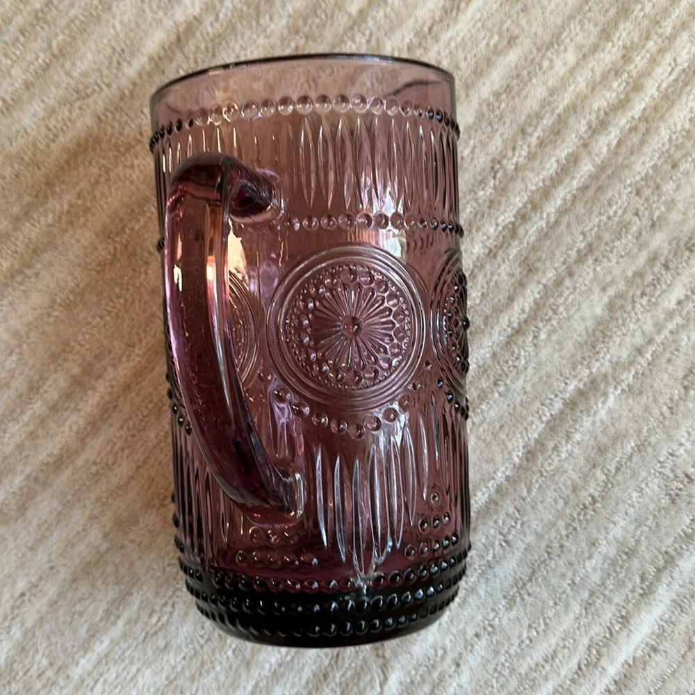 THE PIONEER WOMAN Adeline-Plum Glass Pitcher 54 Oz | 1.59 Liter Pitcher